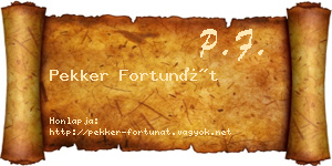 Pekker Fortunát névjegykártya